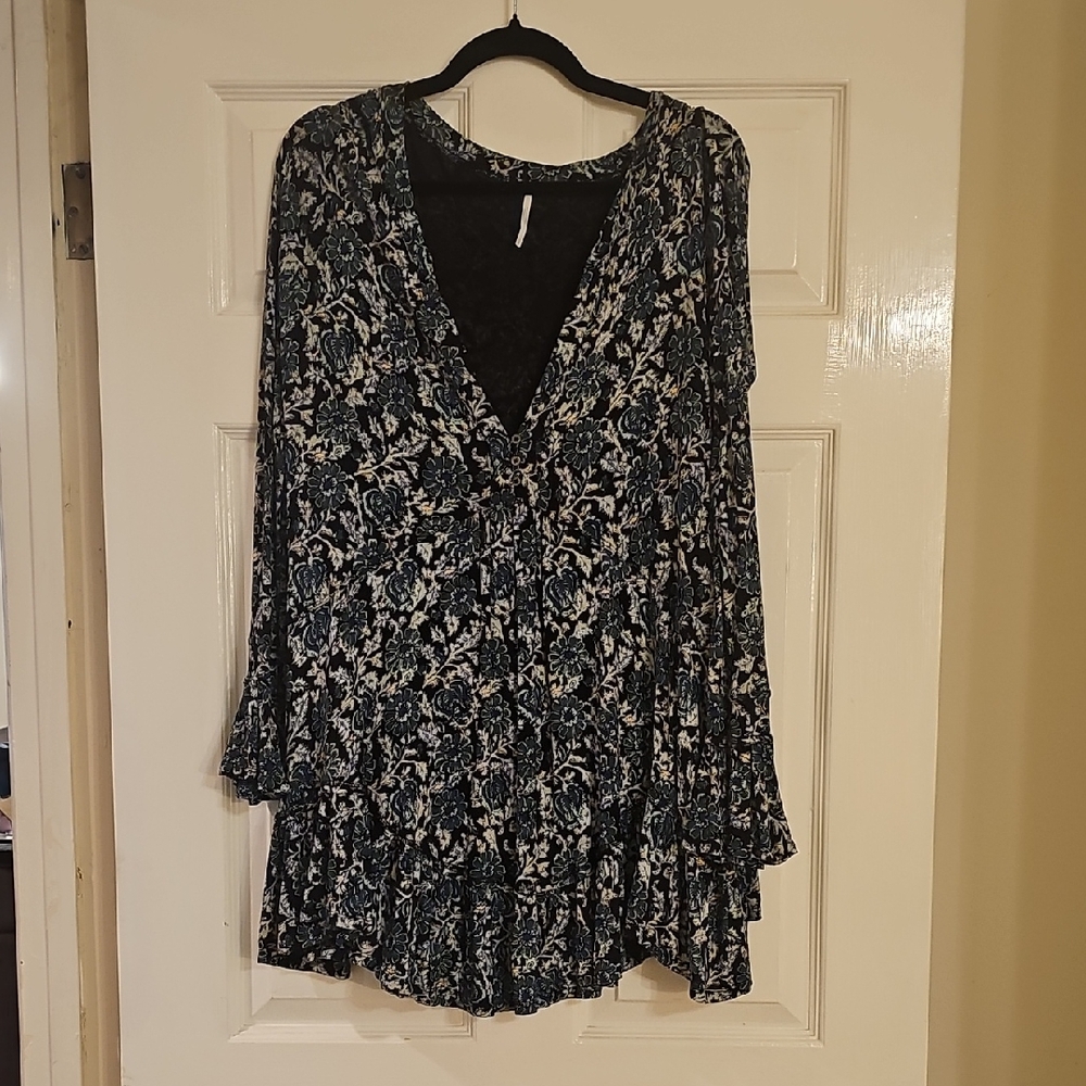 Free People Navy Floral Dress